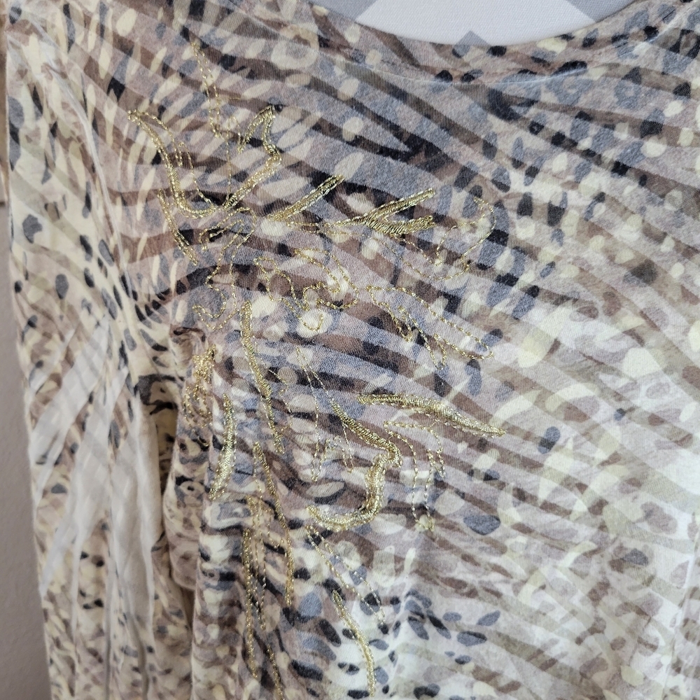 Womans Zenergy by Chicos Animal print Knit top Size 3 - Picture 3 of 5